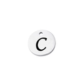 Pendentif rond poli en acier inoxydable argenté avec lettre C gravée au laser - Lettre C / Couleur Acier 8mm (yp001)