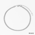 Elegant double-row pavé rhinestone necklace in silver stainless steel finish - Silver Necklace (D1412)
