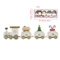 Tren de madera blanco para Navidad con copos dorados y caja de presentación festiva - Oro Blanco