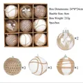 Set di 9 decorazioni natalizie assortite oro e bianco 8cm con glitter e perle - Stile 3 (R2-27)