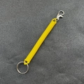 Portachiavi a molla estensibile giallo in plastica con anello e gancio in metallo - Anello 25mm / Giallo