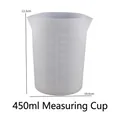 Taza medidora de silicona blanca 450ml con escala para manualidades de resina DIY - Taza medidora de 450 ml