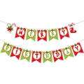 Christmas themed Merry Birthday banner with red and green snowflake patterns - MERRY BIRTHDAY Banner (Y-00150-3)