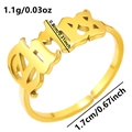 Gold-tone stainless steel adjustable ring featuring a gothic-style BABY cutout design - Aries / Gold