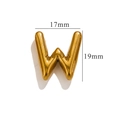 Polished gold bubble letter W pendant necklace with 17mm width and 19mm height - Gold W