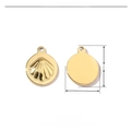 Tableau détaillé des tailles du pendentif coquillage doré en acier inoxydable 15mm - Coquillage Doré