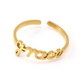 Adjustable 18K gold-plated stainless steel ring featuring graceful cursive grace lettering - Grace Style (Z446) / Gold