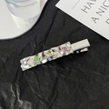 Barrette argentée ondulée avec zircons colorés sur fond décoratif pour femme - 3160-Texture de Vague + Zircon Quatre Couleurs