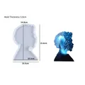 African woman silhouette resin silicone mold for DIY coasters with 0.9cm thickness - NO.4 African Man Silhouette-Small