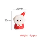 Miniatura di pupazzo di neve in resina per fai da te, dimensioni 21mm per 26mm - Pupazzo di Neve con Cappello di Natale