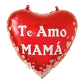 18 inch red heart foil balloon with Spanish Te Amo MAMÁ text for Mother's Day decor - 18 Inch Red Heart White Text I Love You Mom (F3191)