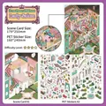 Lady Salon DIY isometric room stickers set with scenic background card and PET decals - Lady Salon