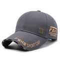 Berretto da baseball grigio scuro con ricamo FBXS dorato e classica forma a 6 pannelli - Regolabile / Grigio