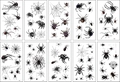Vue détaillée de dix tatouages temporaires variés aux motifs d'araignées et de toiles - Araignée / Lot de 10 feuilles