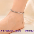 Bracelet de cheville Miami Cuban argenté en acier inoxydable avec extension - Style Chaîne Curb Argentée (KJ3975-Z)