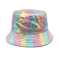 Dettaglio della texture metallica laser iridescente e sfumatura arcobaleno sul cappello - M (56-58cm) / Arcobaleno 2