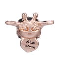 Perle chat porte-bonheur en alliage or rose avec gravure Be Mine pour bracelets - Spécification Standard / Dessin Animé Be Mine (L01227/43-23)