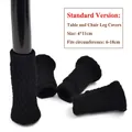 Protezioni piedi sedia in maglia nera 4x11cm per gambe mobili circonferenza 6-18cm - Adatto per Perimetri di 6-17cm / Fondo Rotondo Nero