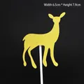 Golden glitter deer cake topper 6.5x7.9cm for birthday party baking decoration - Doe Gold