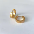 Orecchini a cerchio da 16mm in acciaio inossidabile dorato 18K con trama martellata - 16mm / Oro
