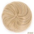 Drawstring hair bun hairpiece in strawberry blonde and light blonde mix 27/613 color - 27/613 (Strawberry Blonde Mix)