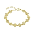 Elegant gold plated clover bracelet with sparkling pavé zircons for women - Style 01-Gold Clover