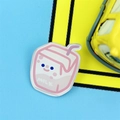 Cute pink milk carton acrylic badge pin for girls bags with decorative milk text - Milk Cup