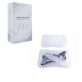 Silver stainless steel facial cryo sticks set with white packaging for skin depuffing - 2 Pcs Set with PP & Color Box / White Handle / Silver