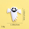 White resin Halloween ghost charm detail with dimensions 3.1cm height and 3cm width - White Slender Ghost