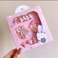 Rosa Geschenkbox-Set mit verschiedenen Haarklammern für Mädchen mit Schleifen - 18#: Rosa Schmetterling Set
