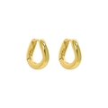 Golden S925 sterling silver hoop earrings with an irregular minimalist water drop design - 8mm / 18K Gold