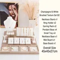 Premium white and champagne gold jewelry display set for necklaces and rings - Jewelry Display Set B2 (Champagne Gold)