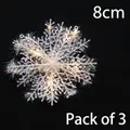 8cm sparkling white plastic snowflake ornaments 3-pack for Christmas tree decoration - 8cm (3pcs/pack)