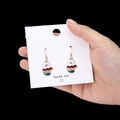 Christmas glove drop earrings with red and green enamel and sparkling rhinestones - Glove Style 01