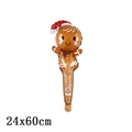 Gingerbread man aluminum foil balloon headband for Christmas parties, 24x60cm size - Christmas Gingerbread Man Handheld Stick