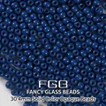 4mm dark blue opaque lacquered glass round seed beads for DIY jewelry making and crafts - EU 30