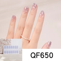 Detail of purple cow heart nail stickers with cloud patterns and floral packaging - Purple Cloud Heart Style (QF650)