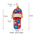 Roter Evil Eye Flip-Flop-Anhänger mit präzisen Maßen und Gewichtsangaben für Schmuck - M916516-Red Roter Punkt-Pantoffel-Anhänger
