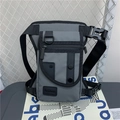 Borsello da gamba tattico grigio con cinghie regolabili e tasche multiple con zip - Grigio