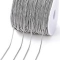 Silver stainless steel box chain for DIY jewelry making wound on a white spool - Steel Color 2mm Box Chain