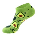 Women's low cut cotton socks featuring a cute green cartoon avocado print design - One Size(37-44) / Green Avocado