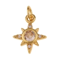 Colgante de estrella dorada minimalista con circonitas para diseños de joyas DIY - Rayo de Sol