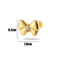 Detailed view of a gold bow stud earring with dimensions of 0.7cm by 1.0cm - Gold Bow Style (6# Gold)