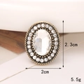 Dettaglio macro dello charm per scarpe ovale vintage con strass e bordo in bronzo - Stile Fibbia per Scarpe Trasparente / Stile Ovale Gemma (C449)