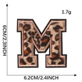 Leopard print embroidered letter M patch with black border for clothing decoration - Letter M