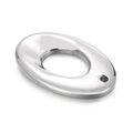 Gepolijste roestvrijstalen ovale connector met dubbele gaten voor DIY-sieraden - Ovalen Enkel Groot Gat Stijl (KLJ5019-Z)