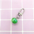 Mini portachiavi a mela verde con finitura lucida e chiusura in metallo argento - Mela Verde/Verde