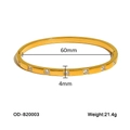 Klassischer Armreif aus vergoldetem Edelstahl mit weißen Zirkonia-Steinen - Gold/Runder Zirkonia/4mm Breite