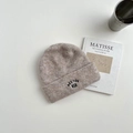 Close-up of wool knit beanie with Boston 23 embroidery on a minimalist white backdrop - 3-8 Years / Khaki