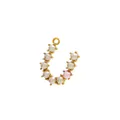 Golden horseshoe pearl pendant with white and pink pearls for DIY jewelry making - Letter U - Pink